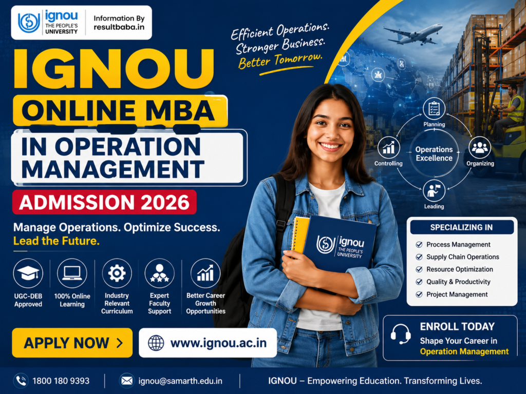 IGNOU Online MBA Operation Management Admission